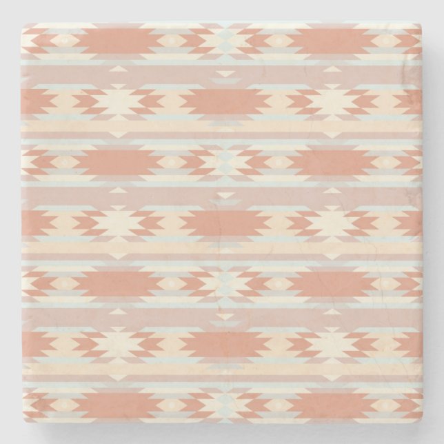 Dessous-de-verre En Pierre Motif géométrique dans le style aztèque 3 (Devant)