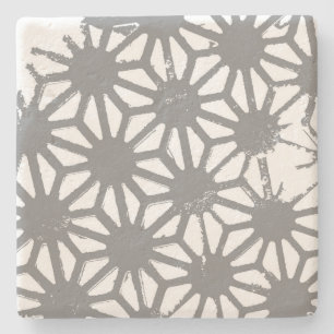 Dessous-de-verre En Pierre Motif géométrique gris