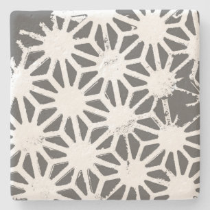 Dessous-de-verre En Pierre Motif géométrique gris charbon