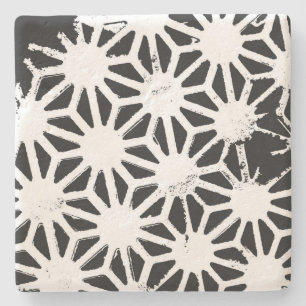 Dessous-de-verre En Pierre Motif géométrique noir et blanc