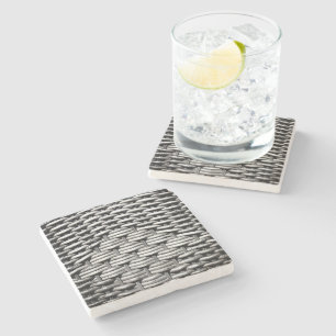 Dessous-de-verre En Pierre Motif gris Abstrait et élégant