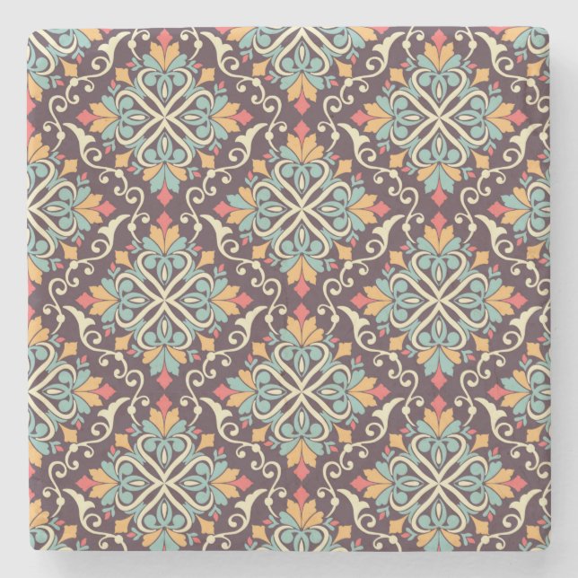 Dessous-de-verre En Pierre Motif marocain en carreaux (Devant)