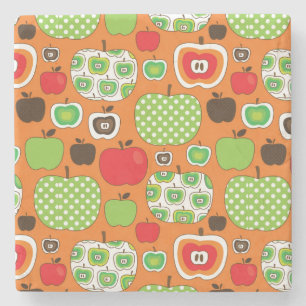 Dessous-de-verre En Pierre Motif mignon d'illustration de pomme