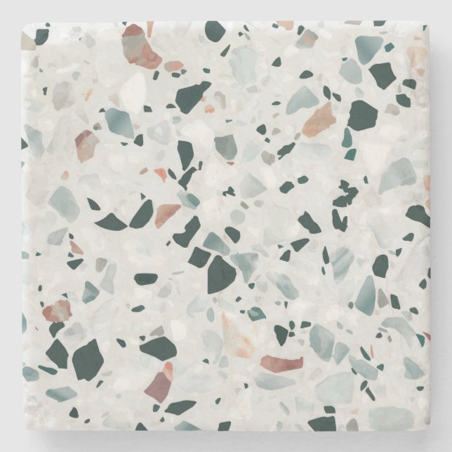 Dessous-de-verre En Pierre Motif moderne Abstrait Terrazzo (Devant)