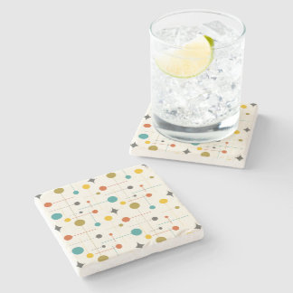 Dessous-de-verre En Pierre Motif moderne du milieu du siècle