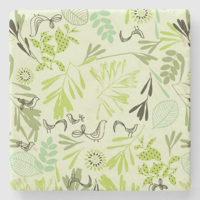 Dessous-de-verre En Pierre motif montrant de petits oiseaux de bébé (Devant)