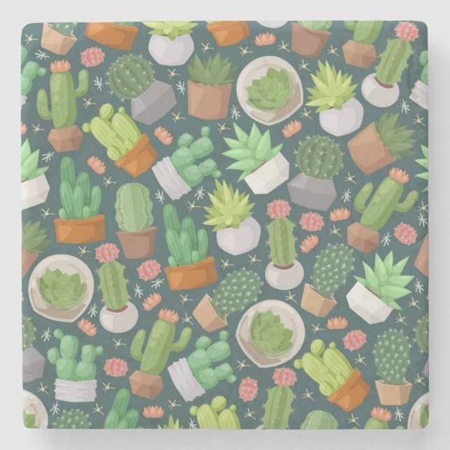 Dessous-de-verre En Pierre motif plante (Devant)