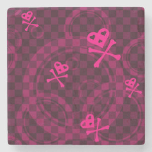Dessous-de-verre En Pierre Motif rose d'Emo avec des cercles