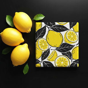 Dessous-de-verre En Pierre Motif sans couture de feuilles de citron gras mode
