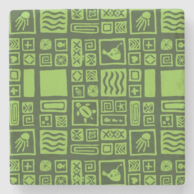 Dessous-de-verre En Pierre Motif Tiki (Devant)
