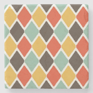 Dessous-de-verre En Pierre Motif tribal de mode d'ikat moderne