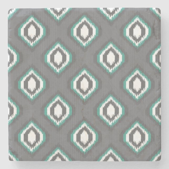 Dessous-de-verre En Pierre Motif tribal de rétro ikat géométrique (Devant)