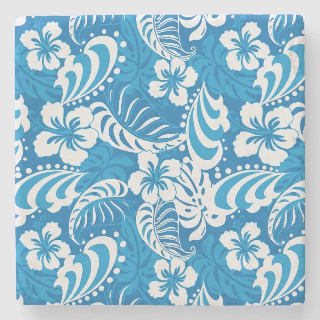 Dessous-de-verre En Pierre Motif tropical de ketmie (Devant)