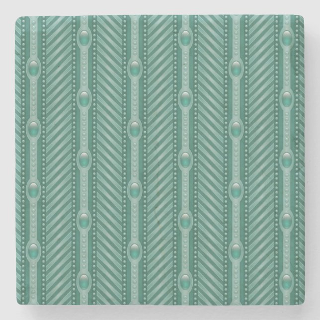 Dessous-de-verre En Pierre Motif turquoise ornemental (Devant)