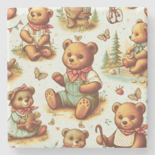 Dessous-de-verre En Pierre Motif vintage Cute Teddy Bear