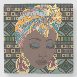 Dessous-de-verre En Pierre Motifs africains de folklore de dessous de verre