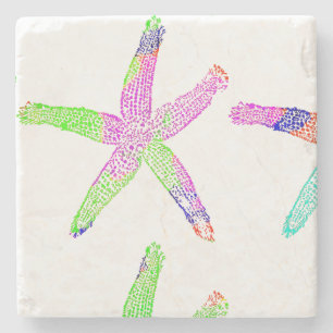Dessous-de-verre En Pierre Motifs multicolores de Starfish Coastal Beach 2020