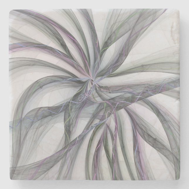 Dessous-de-verre En Pierre Motions Filigree Moderne Abstrait pivotant Fractal (Devant)