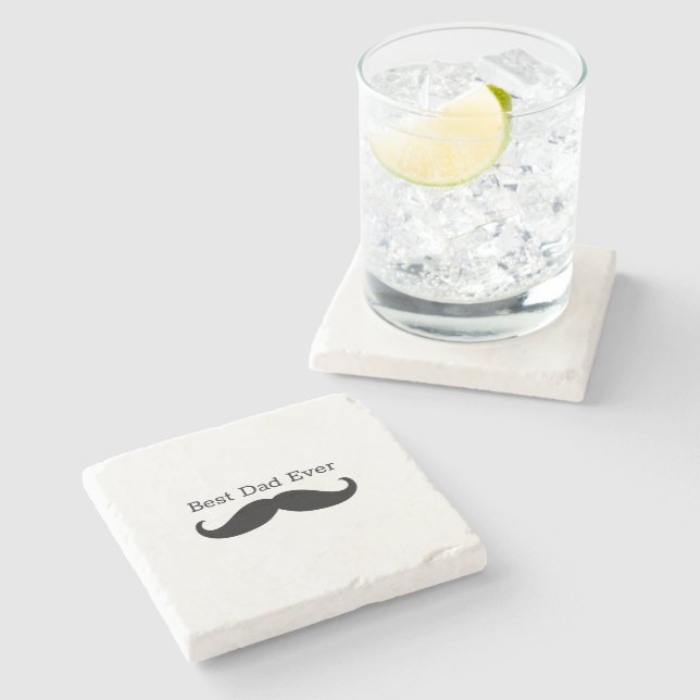 Dessous-de-verre En Pierre Moustache noire (Côté)