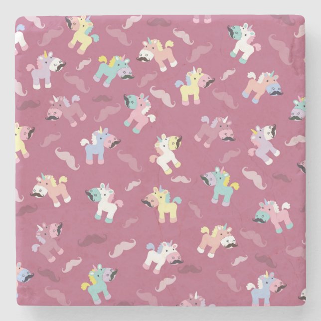 Dessous-de-verre En Pierre Mustachio Unicornio (Devant)