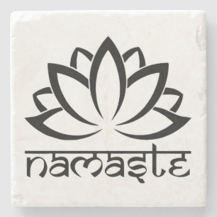 Dessous-de-verre En Pierre Namaste, Fleur Lotus, Yoga, Dessous de verre spiri