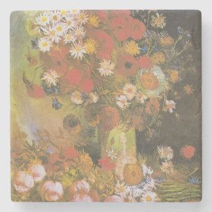 Dessous-de-verre En Pierre Nature morte florale de Van Gogh Coquelicots rouge