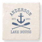 Nautical Lake House Blue Ancre Oars Sandstone