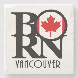 Dessous-de-verre En Pierre NÉ Colombie-Britannique (drapeau canadien)