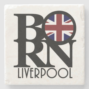 Dessous-de-verre En Pierre NÉ Liverpool Angleterre (Drapeau UK)