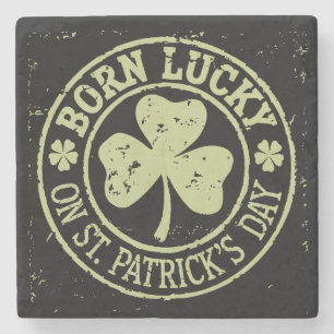 Dessous-de-verre En Pierre Né Lucky sur St Patrick's Day Irlandais Anniversai