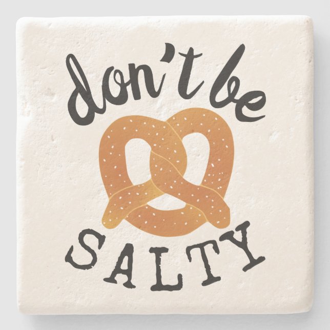 Dessous-de-verre En Pierre Ne soyez pas salé, amusant Pretzel Pun (Devant)