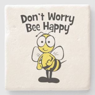 Dessous-de-verre En Pierre Ne t'inquiète pas d'être heureux bumble Bee