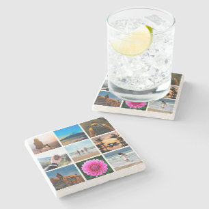 Dessous-de-verre En Pierre Neuf Collage Photo Personnalisé Faites Votre Propr