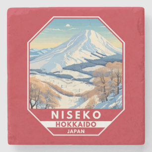 Dessous-de-verre En Pierre Niseko Hokkaido Japon Hiver Art Vintage