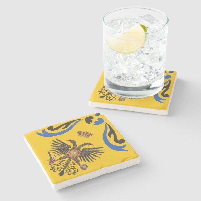 Dessous-de-verre En Pierre Nobile Contrada dell'Aquila Palio di Siena (aigle) (Côté)