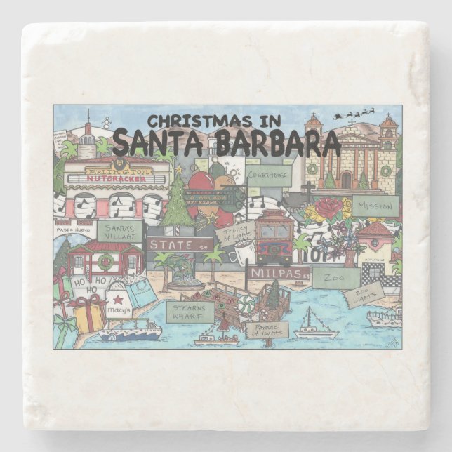 Dessous-de-verre En Pierre Noël à Père Noël Barbara (Devant)