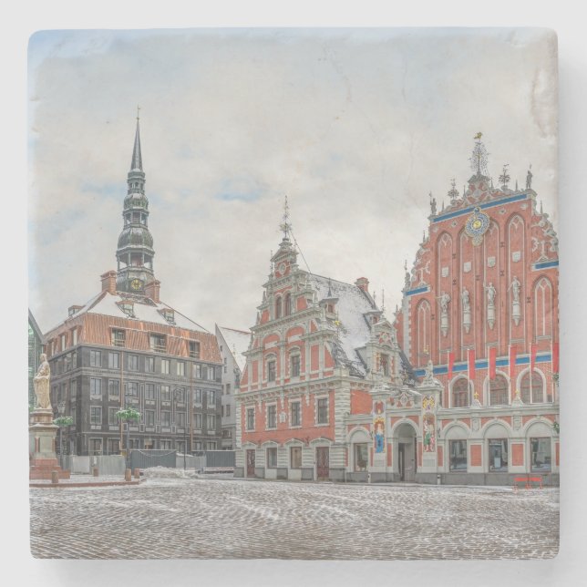 Dessous-de-verre En Pierre Noël à Riga Lettonie (Devant)