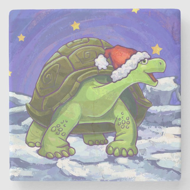 Dessous-de-verre En Pierre Noël de la tortue nocturne étoilée (Devant)