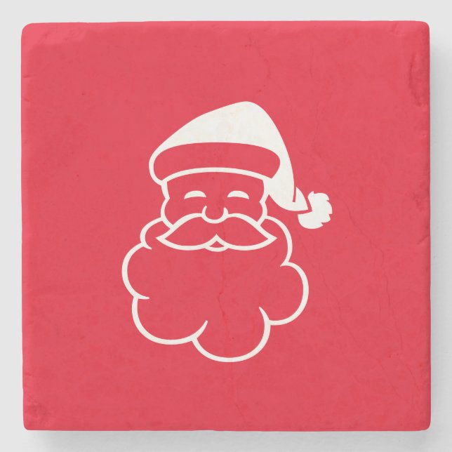 Dessous-de-verre En Pierre Noël Noël Rouge Blanc Vacances 4Ann (Devant)