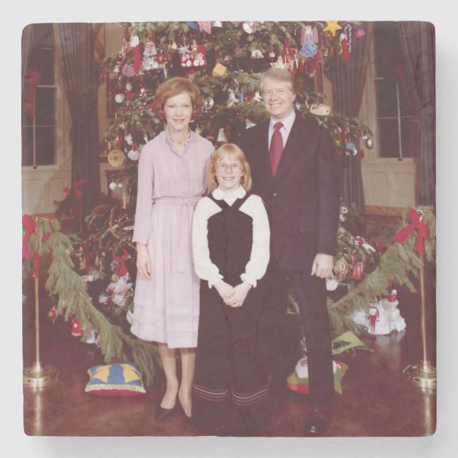 Dessous-de-verre En Pierre Noël Président James Jimmy Carter Maison Blanche (Devant)