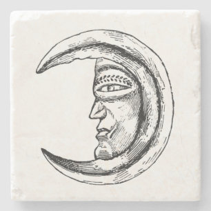 Dessous-de-verre En Pierre Noir en pierre de croissant de lune de Hilal