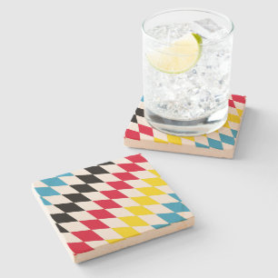 Dessous-de-verre En Pierre Noir rouge jaune Bavaria Motif Drapeau Diamant
