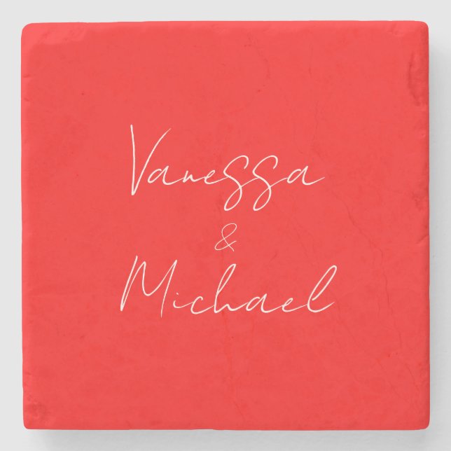 Dessous-de-verre En Pierre Nom d'écriture professionnelle mariage personnalis (Devant)