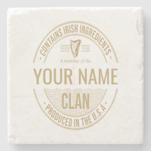 Dessous-de-verre En Pierre Nom du clan de famille personnalisé irlandais