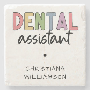 Dessous-de-verre En Pierre Nom personnalisé Dental Assistant Cadeau