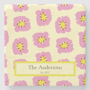 Dessous-de-verre En Pierre Nom personnalisé Est Année Cadeau Mariage