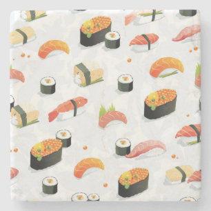 Dessous-de-verre En Pierre Nourriture japonaise :Sushi Motif