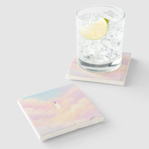 Dessous-de-verre En Pierre Nuages pastel au lever du soleil Golden Gate Jésus