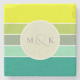 Dessous-de-verre En Pierre Nuances de la palette de couleurs verte 001