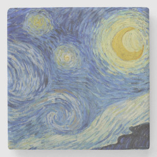 Dessous-de-verre En Pierre "Nuit étoilée" par Van Gogh
